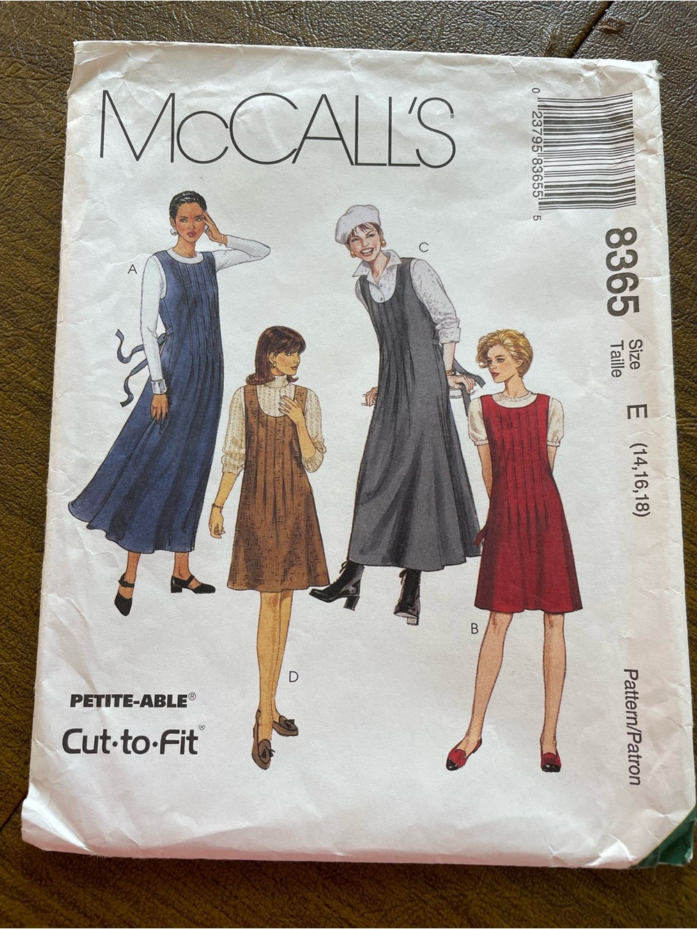 McCall's Vintage 8365 Women’s Jumper Pattern.